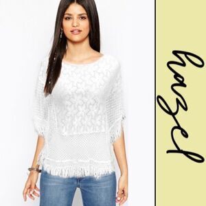 Hazel Crochet & Lace Fringe Dolman Top